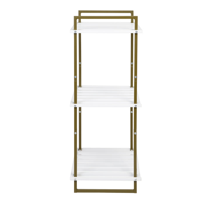 Honey Can Do Olive/White 3-Tier Small Metal Shelf