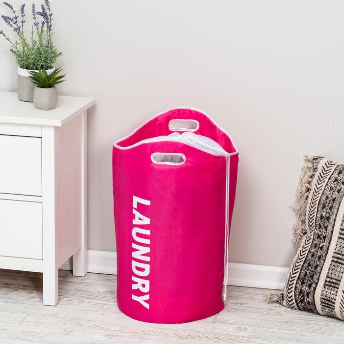 Honey Can Do Pink Laundry Hamper With Handles