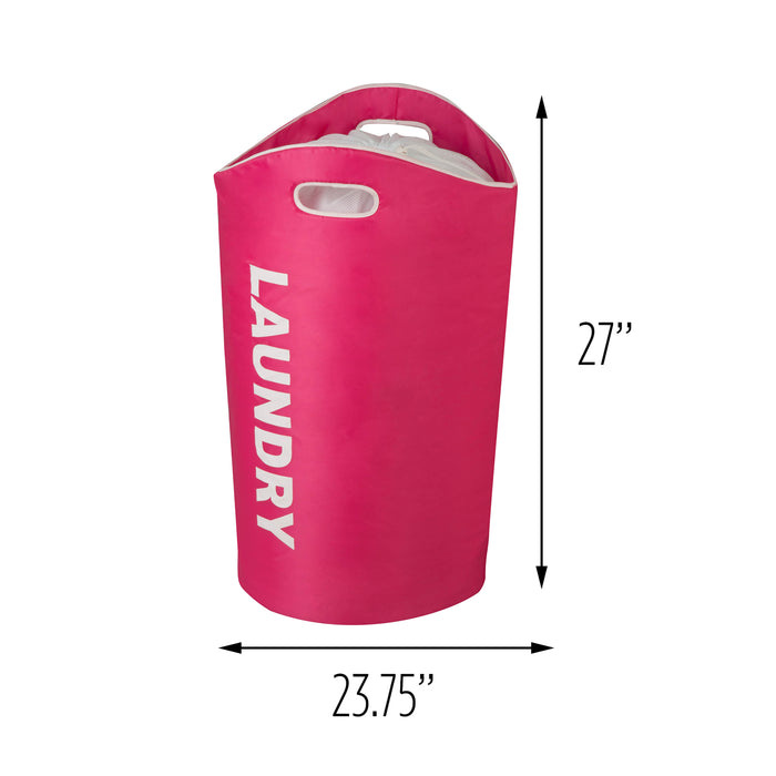 Honey Can Do Pink Laundry Hamper With Handles