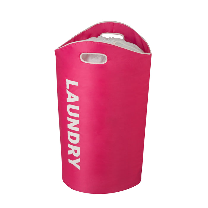honey can do Pink Laundry Hamper with Handles