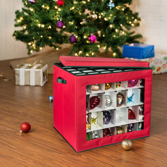 Honey Can Do Red 120-Cube Ornament Storage Box