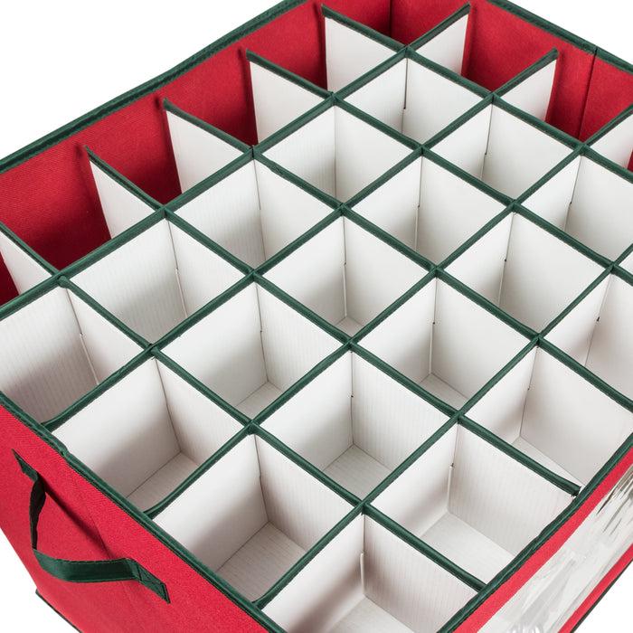 Honey Can Do Red 120-Cube Ornament Storage Box