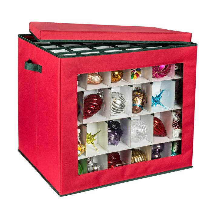 honey can do Red 120-Cube Ornament Storage Box