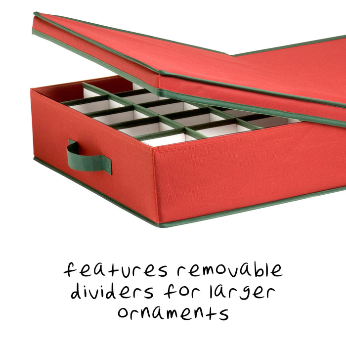 Honey Can Do Red 40-Ornament Storage Box