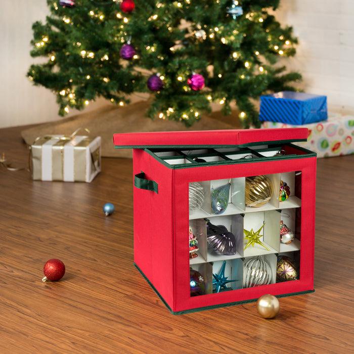 Honey Can Do Red 48-Ornament Storage Box