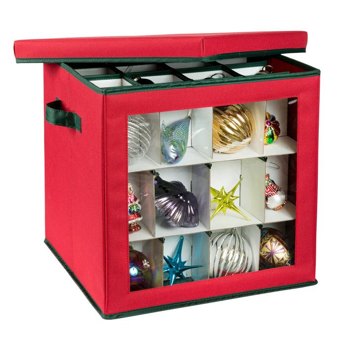 honey can do Red 48-Ornament Storage Box