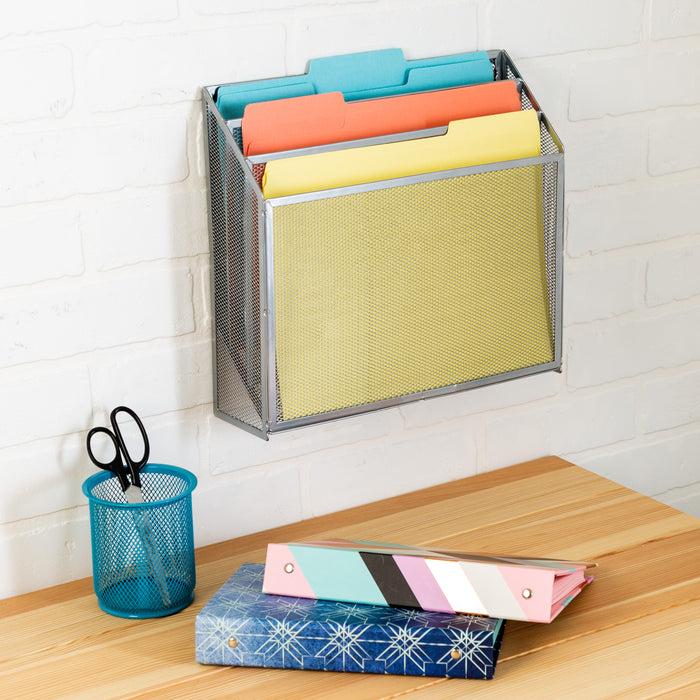 Honey Can Do Silver Mesh Vertical File Sorter