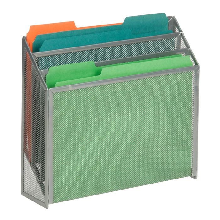 honey can do Silver Mesh Vertical File Sorter