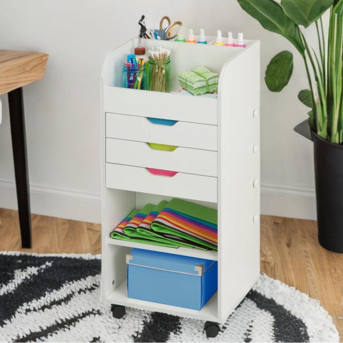 Honey Can Do White 3-Drawer Craft Storage Cart