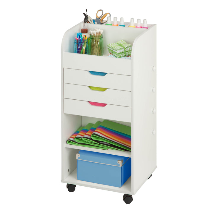 honey can do White 3-Drawer Craft Storage Cart