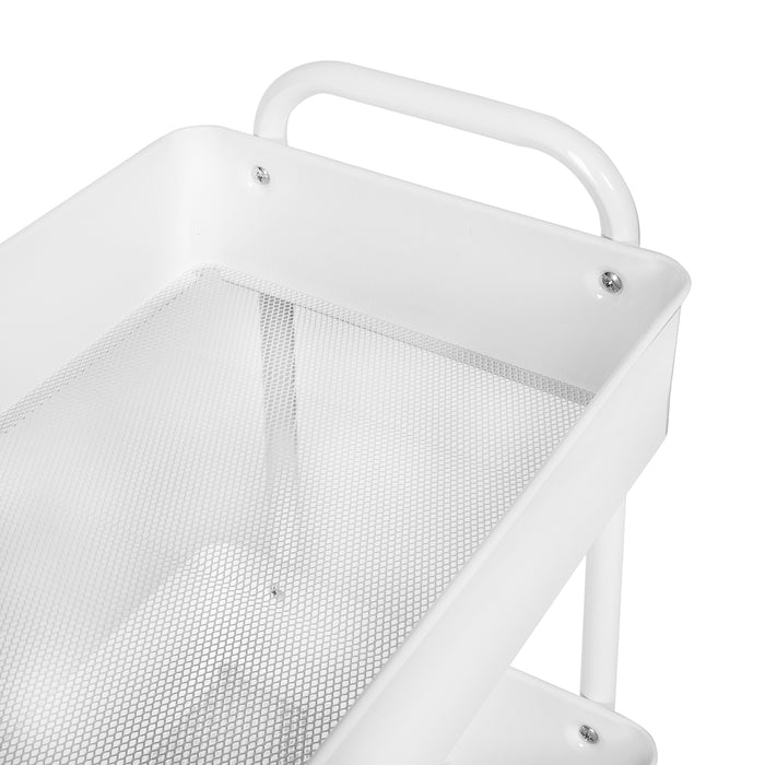 Honey Can Do White 3-Tier Metal Rolling Cart