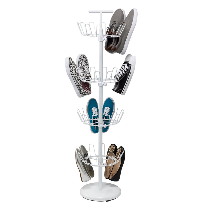 honey can do White 4-Tier Revolving Shoe Tree