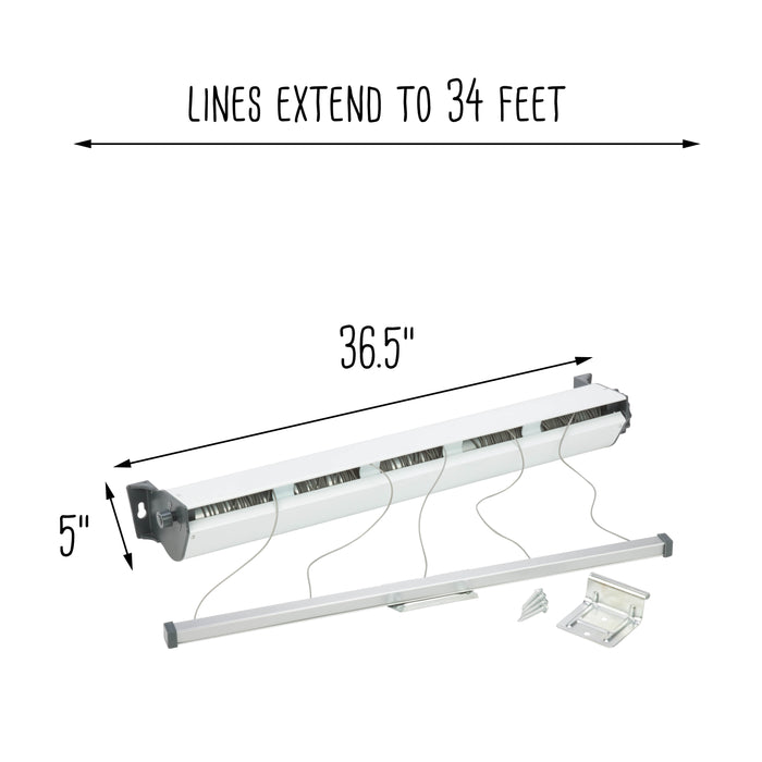 Honey Can Do White 5-Line Retractable Clothesline