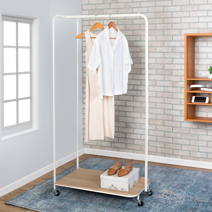 Honey Can Do White/Ash Rolling Clothing Rack