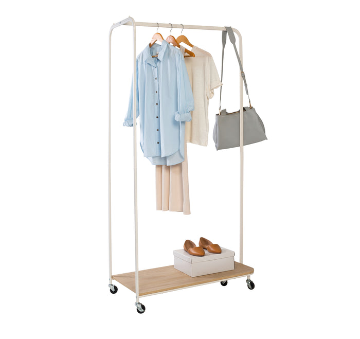 Honey Can Do White/Ash Rolling Clothing Rack