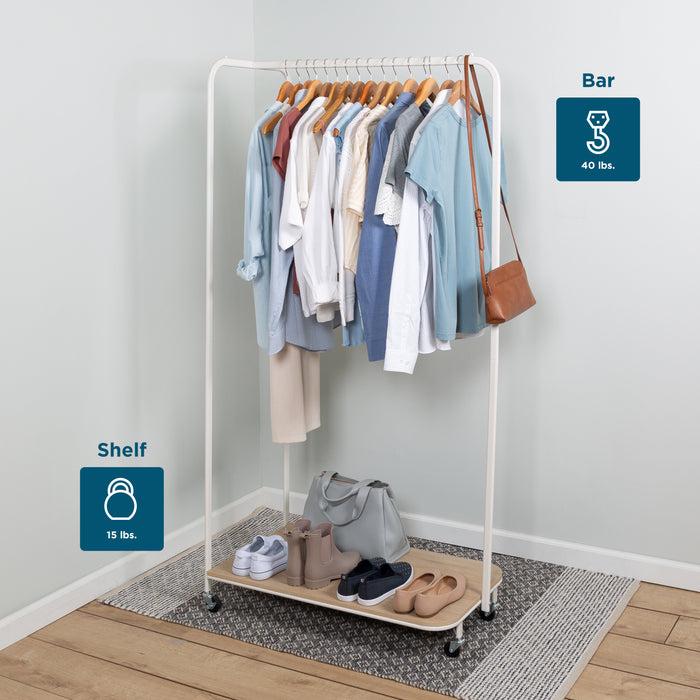 Honey Can Do White/Ash Rolling Clothing Rack