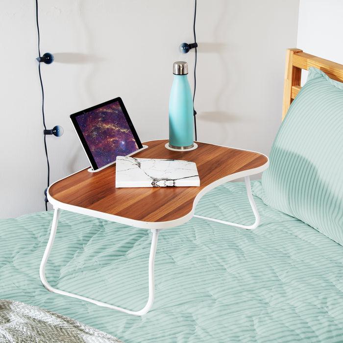Honey Can Do White/Faux Walnut Folding Lap Desk