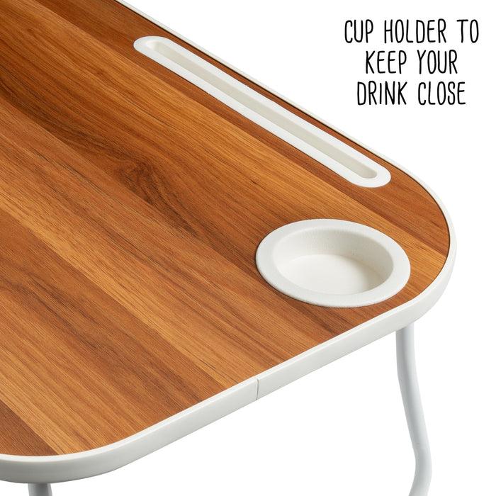 Honey Can Do White/Faux Walnut Folding Lap Desk