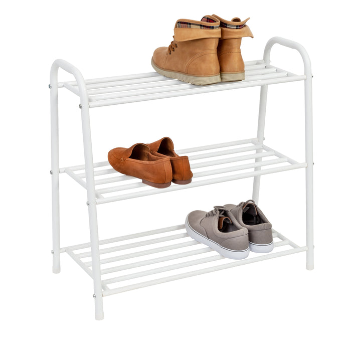 honey can do White Matte 3-Tier Metal Shoe Rack