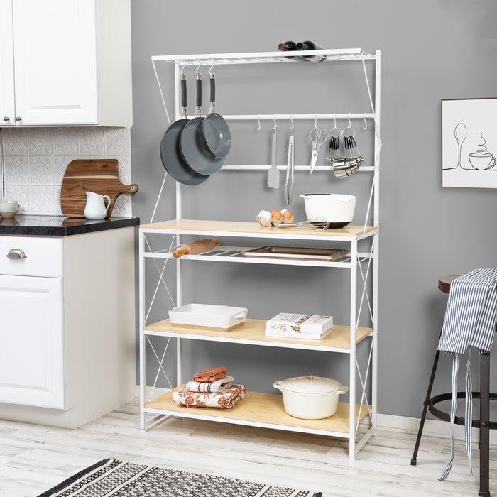 Honey Can Do White/Oak Kitchen Baker’s Rack
