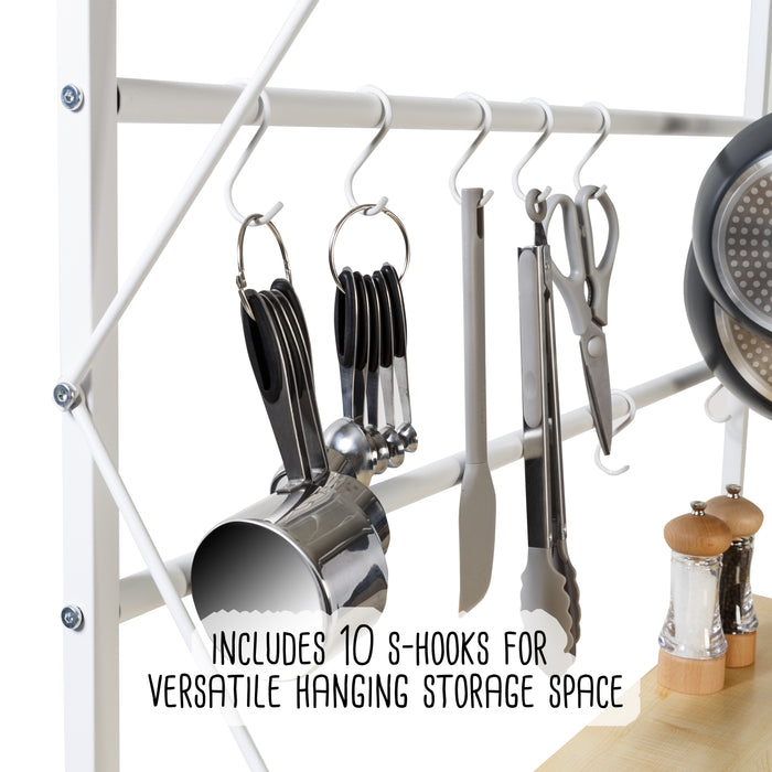 Honey Can Do White/Oak Kitchen Baker’s Rack