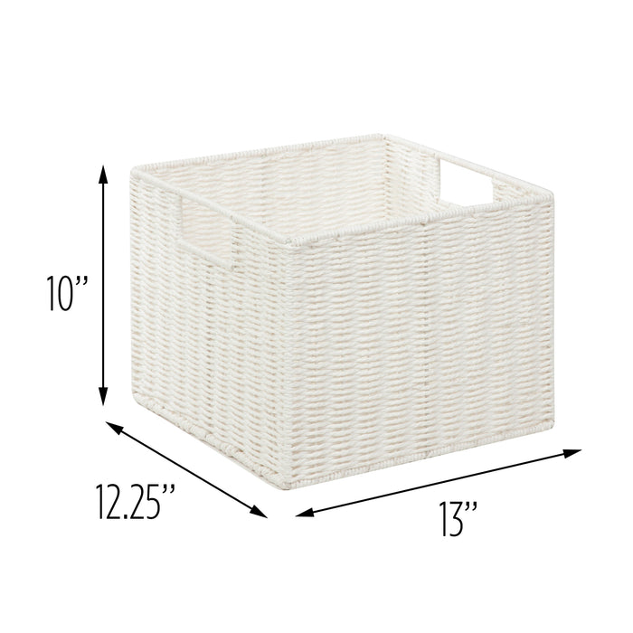 Honey Can Do White Paper Rope Storage Crate