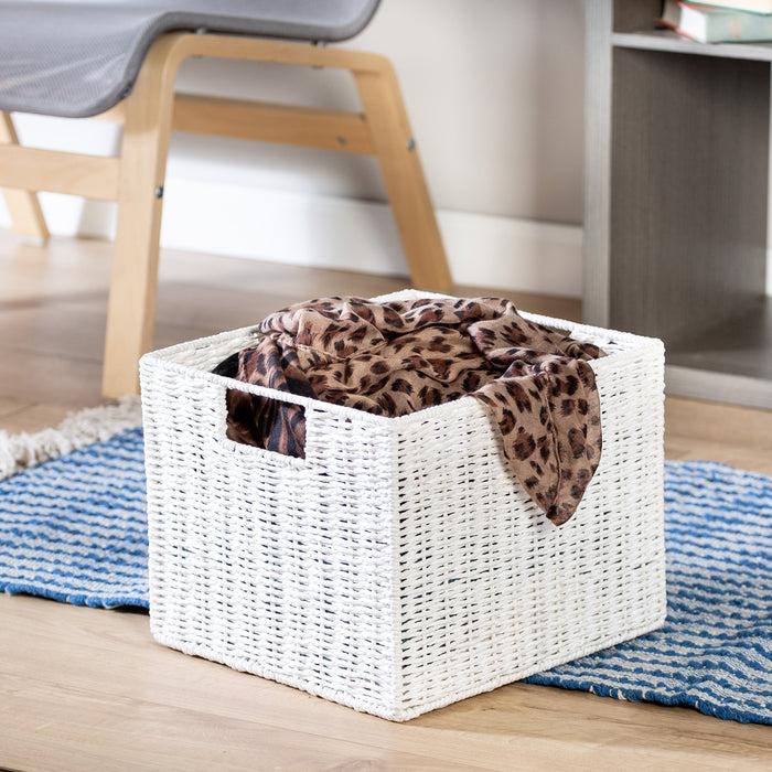 Honey Can Do White Paper Rope Storage Crate