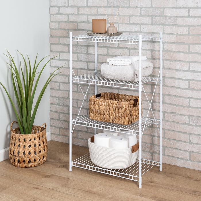 Honey Can Do White Steel 4-Tier Storage Shelf