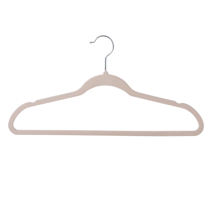 Honey Can Do Ivory Slim-Profile Non-Slip Velvet Hangers (25-Pack)