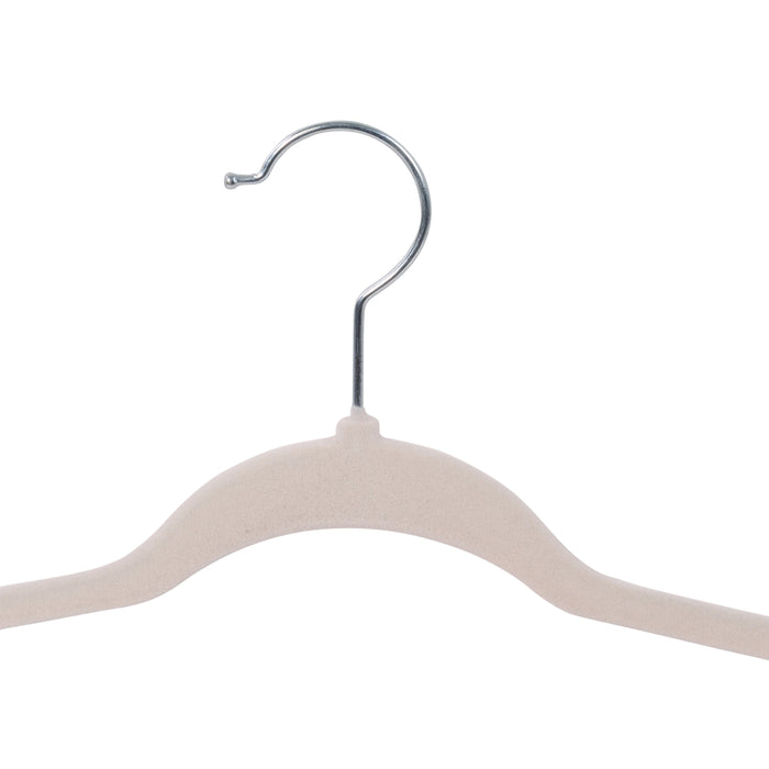 Honey Can Do Ivory Slim-Profile Non-Slip Velvet Hangers (25-Pack)