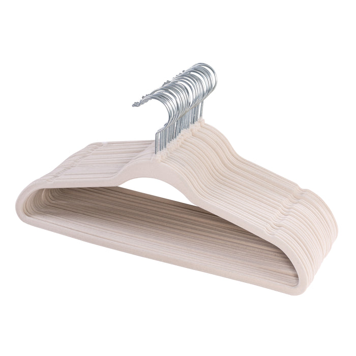 honey can do Ivory Slim-Profile Non-Slip Velvet Hangers (25-Pack)