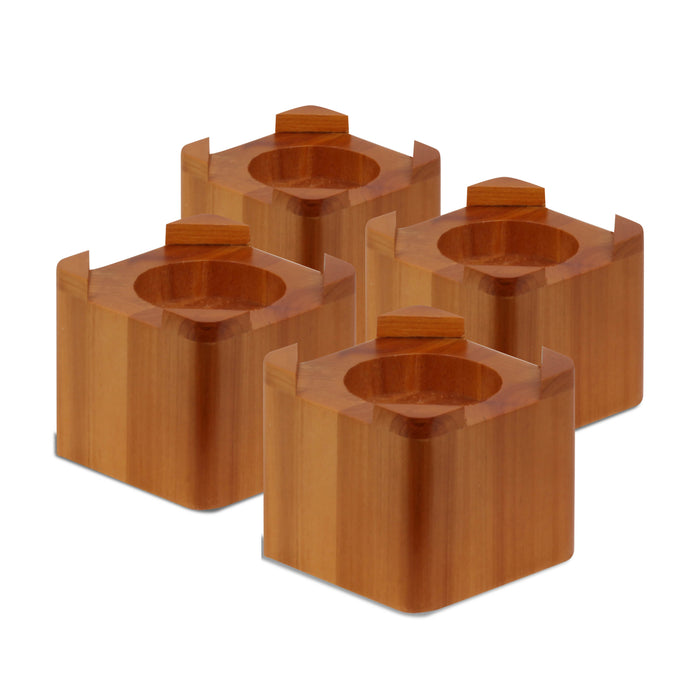 Honey Can Do Maple Finish Square Wood Bed Risers (Set Of 4)