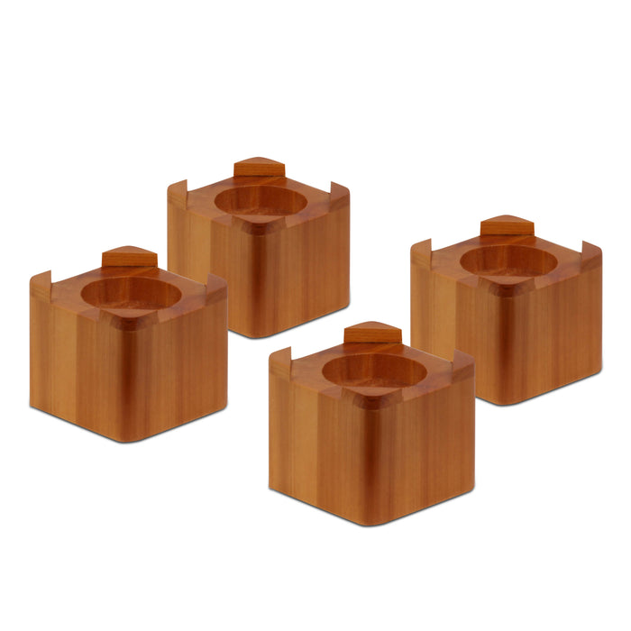 honey can do Maple Finish Square Wood Bed Risers (Set of 4)