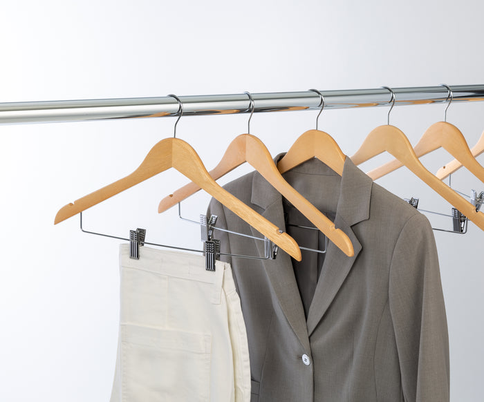 Honey Can Do Maple Finish Wood Clip Suit Hangers (12-Pack)