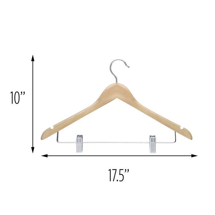 Honey Can Do Maple Finish Wood Clip Suit Hangers (12-Pack)