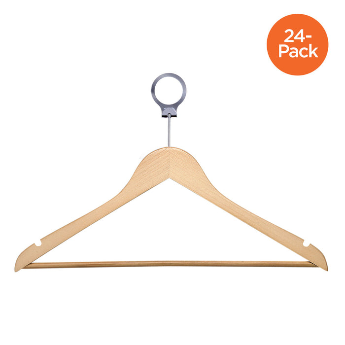 honey can do Maple Finish Wood Hotel Suit Hangers (24-Pack)