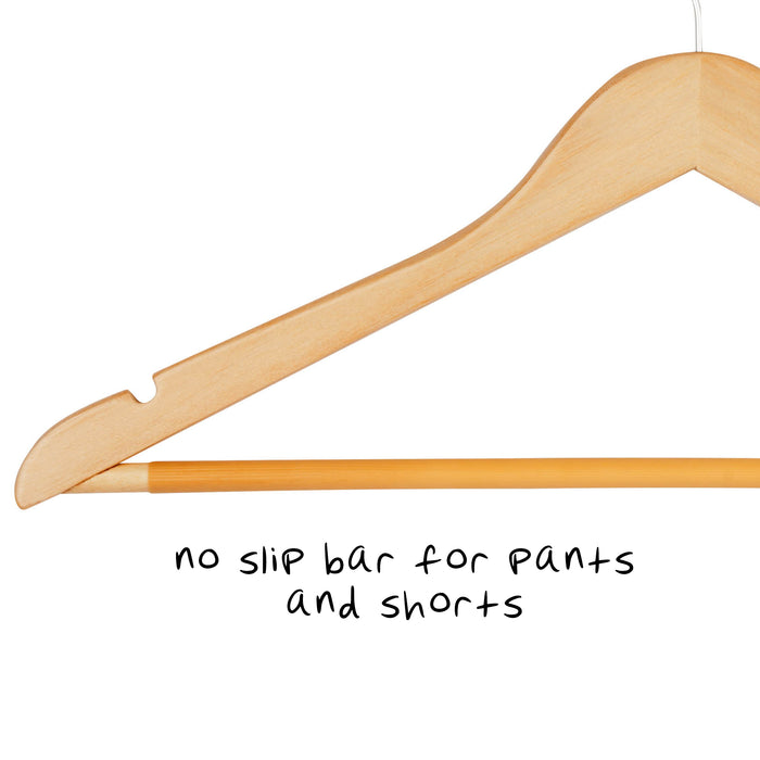 Honey Can Do Maple Finish Wood No-Slip Suit Hangers (24-Pack)