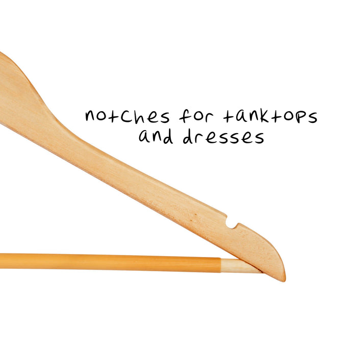 Honey Can Do Maple Finish Wood No-Slip Suit Hangers (24-Pack)