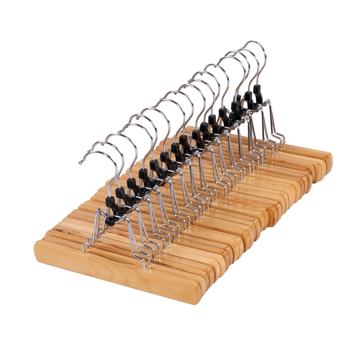 Honey Can Do Maple Finish Wood Pant Clamp Hangers (16-Pack)
