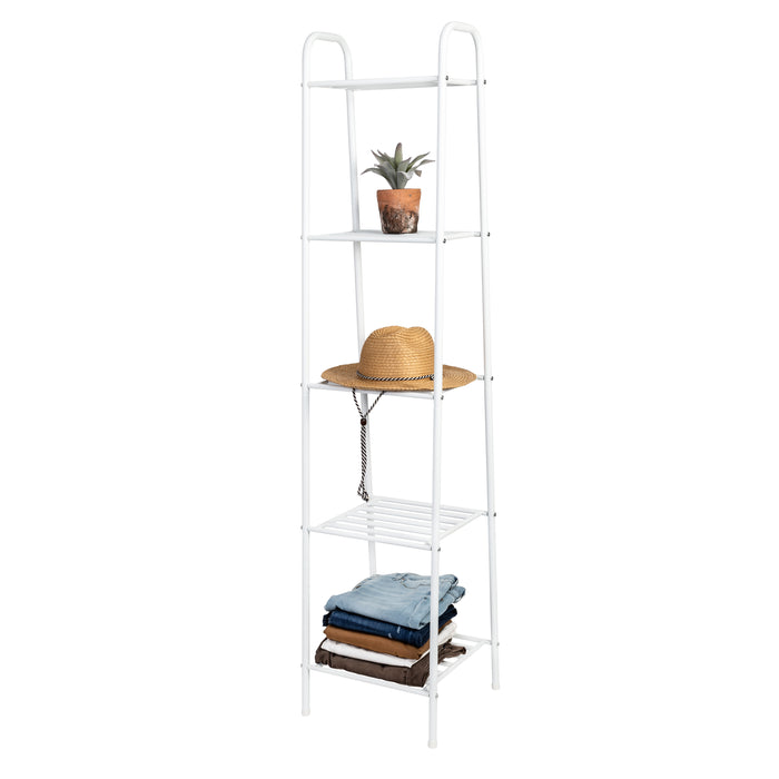 honey can do Matte White 5-Tier Metal Shelving Unit