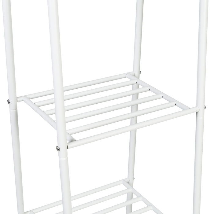 Honey Can Do Matte White Metal Freestanding Open Closet