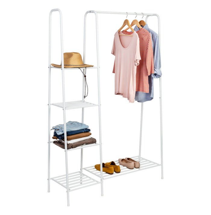 honey can do Matte White Metal Freestanding Open Closet