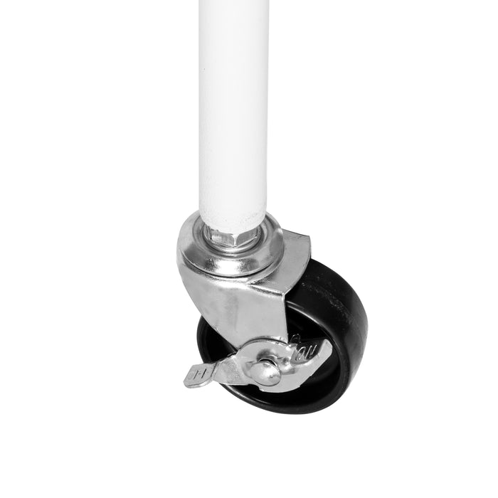 Honey Can Do Matte White Metal Rolling Clothes Rack With Shelf