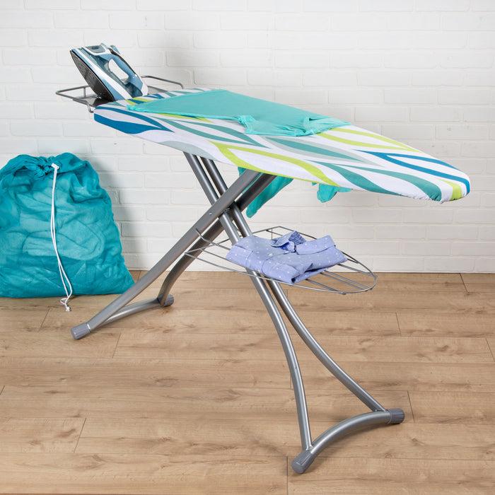 Honey Can Do Multi/Silver Folding Ironing Board With Rest And Shelf
