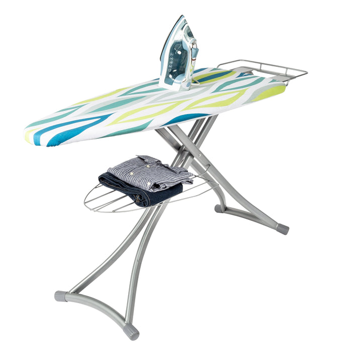 honey can do Multi/Silver Folding Ironing Board with Rest and Shelf