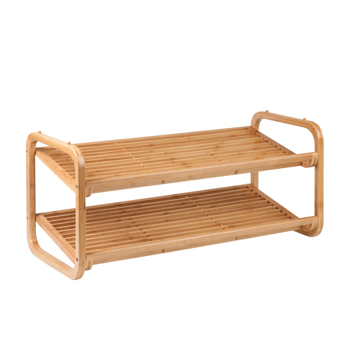Honey Can Do Natural 2-Tier Stackable Bamboo Shoe Rack