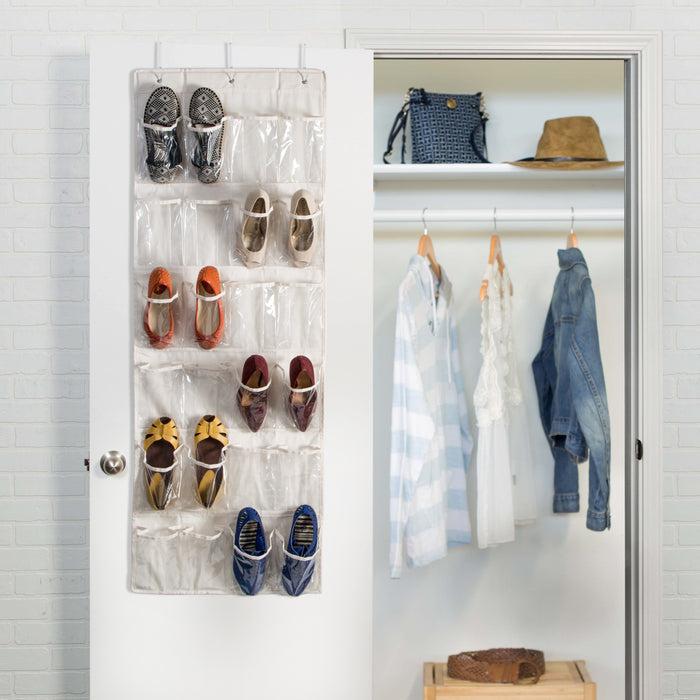 Honey Can Do Natural 24-Pocket Over-The-Door Hanging Shoe Organizer