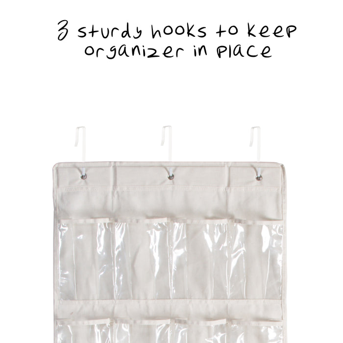 Honey Can Do Natural 24-Pocket Over-The-Door Hanging Shoe Organizer
