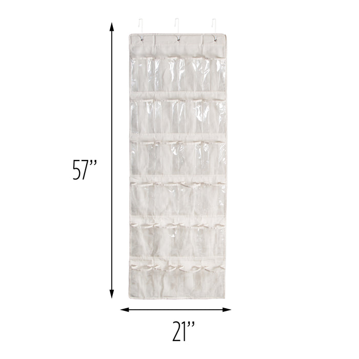 Honey Can Do Natural 24-Pocket Over-The-Door Hanging Shoe Organizer