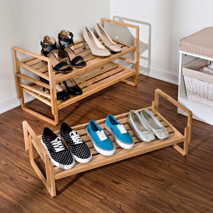 Honey Can Do Natural 3-Tier Bamboo Nesting Shoe Rack